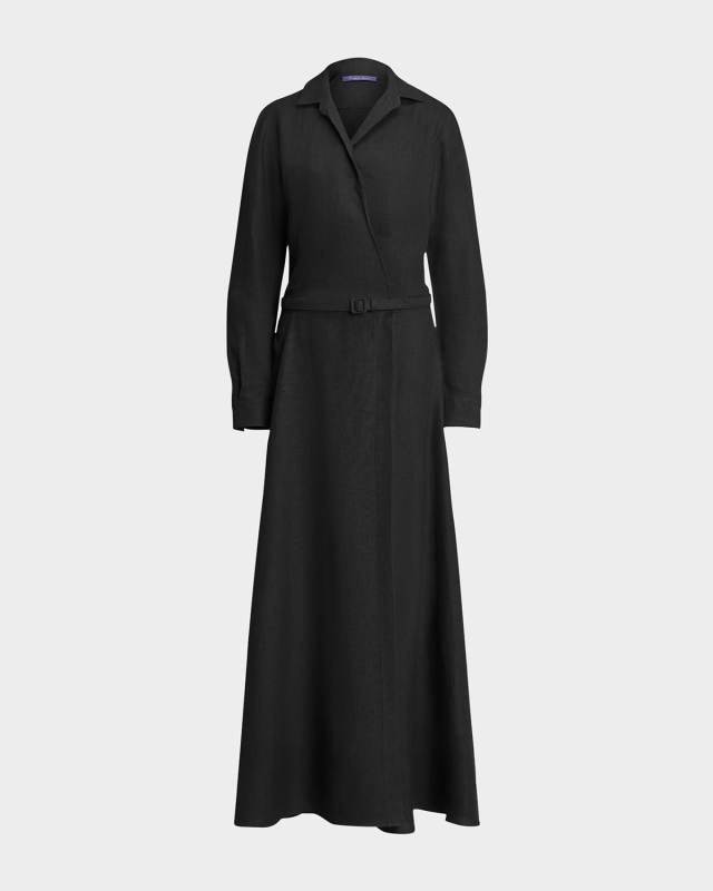 Aniyah Belted Linen Day Dress